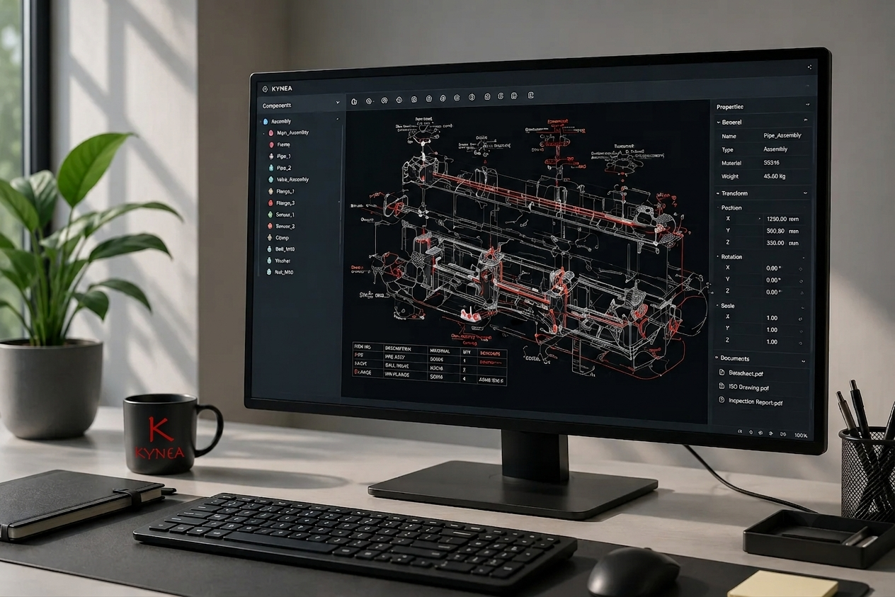 AI analyzing an engineering drawing